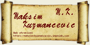 Maksim Kuzmančević vizit kartica